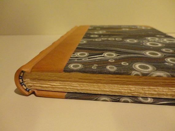 Intaglio Marbled Paper and Leather Journal