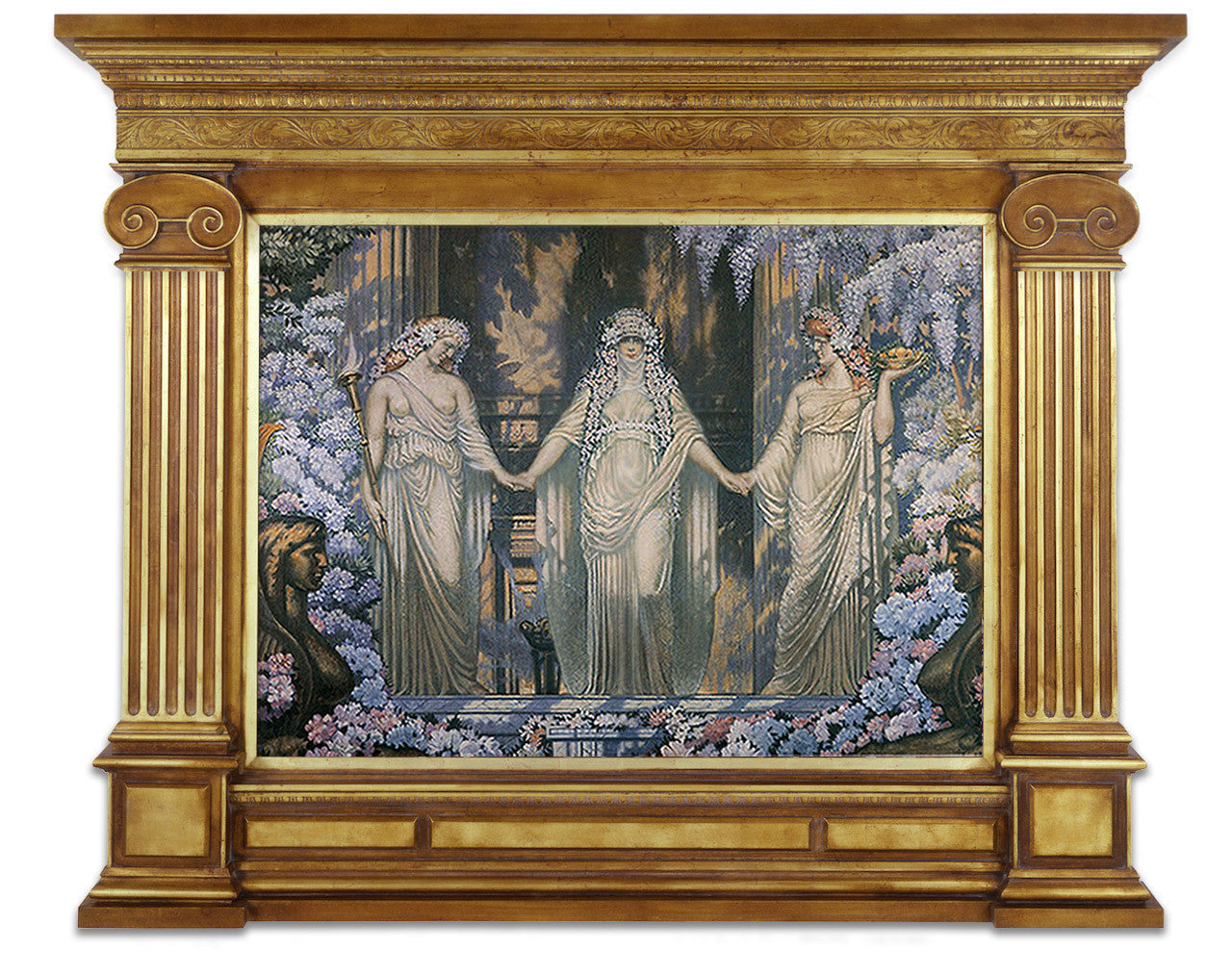 Jean Delville, "Three Graces with Wisteria"