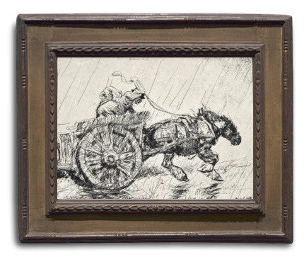 Edmund Blampied, "Driving Home in the Rain"