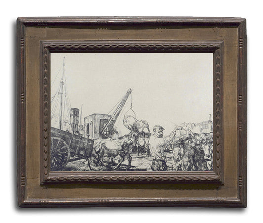 Edmund Blampied, "San Sebastian Harbor"