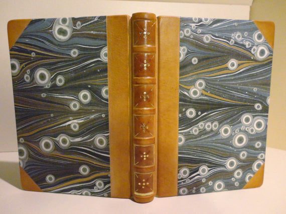 Intaglio Marbled Paper and Leather Journal