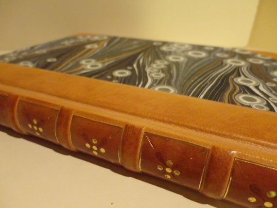 Intaglio Marbled Paper and Leather Journal