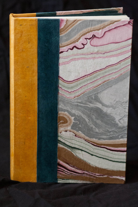 Mauve and Grey Marble Hand-bound Journal