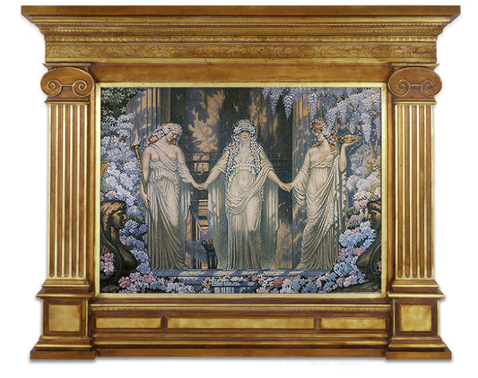 Jean Delville, "Three Graces with Wisteria"